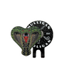 Cobra golf ball marker with magnetic hat clip