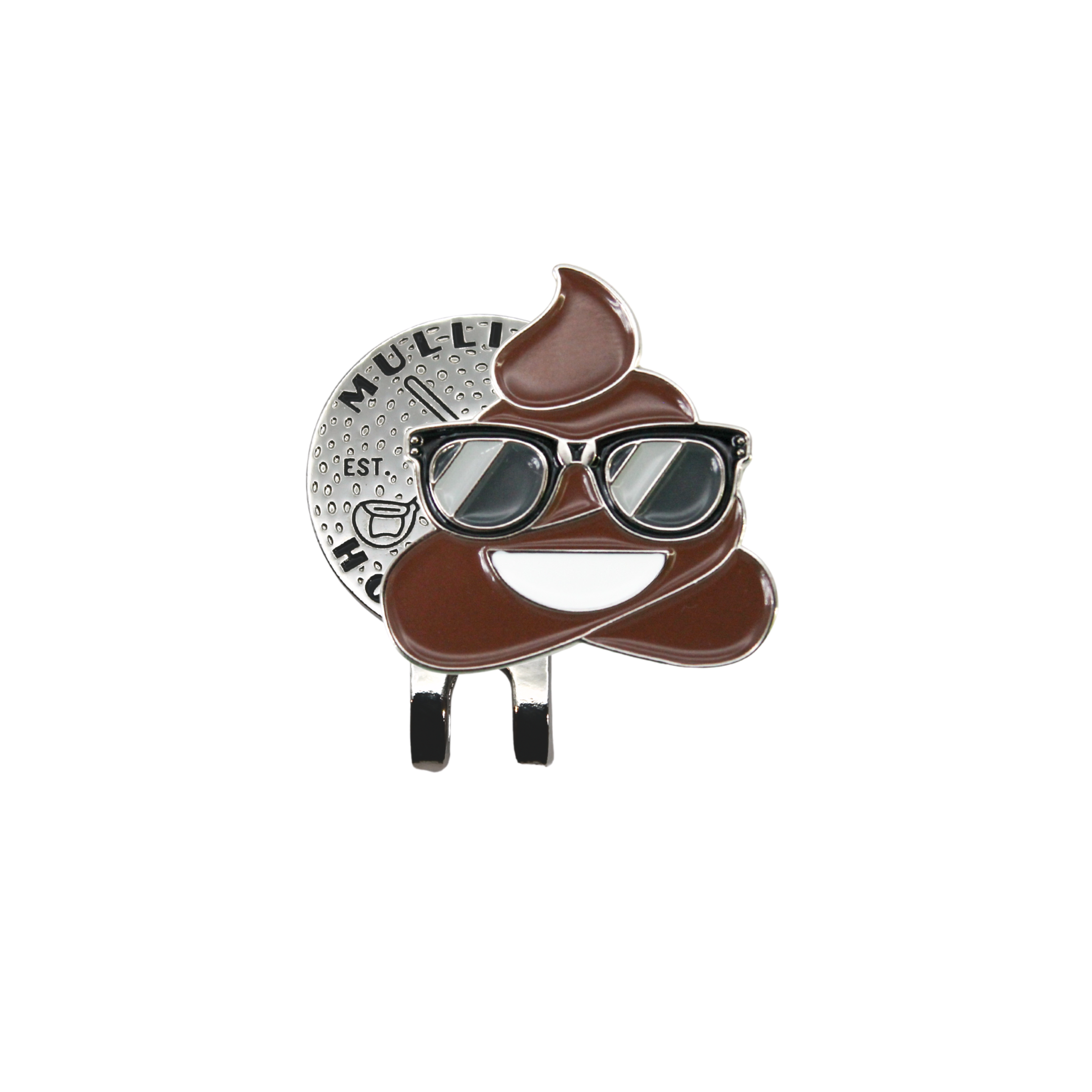 Cool Poop Emoji golf ball marker with magnetic hat clip