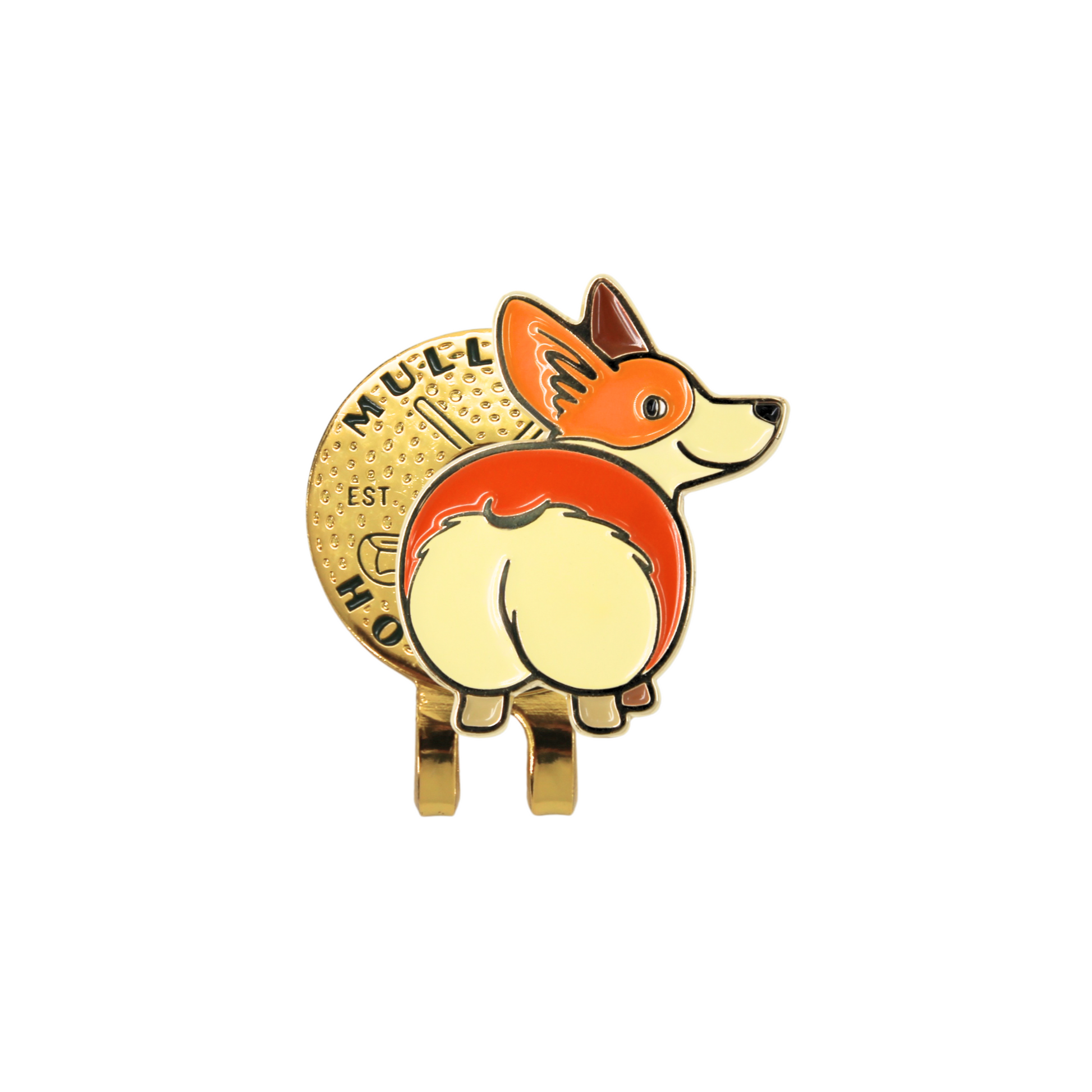 Corgi golf ball marker with magnetic hat clip