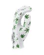 High Handicap golf glove from the side with green leaf pattern on a white background