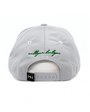 Gray cap with green Branded 'Mulligan Hooligan' text on the back against a white background
