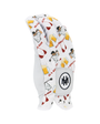 'I'm a simple man' golf glove with bikini, glasses of beer and a golfer pattern on a white background