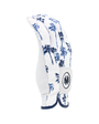Mulligan Hooligan 'Palm Par' golf glove from the side with blue palms accents on a white background