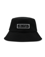 Black bucket hat with a 'Mulligan Hooligan' logo on a white background