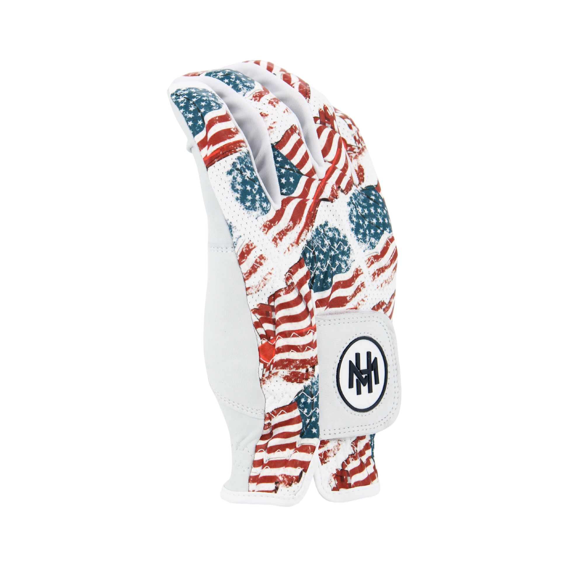 Patriotic USA Flag Glove Golf with American flag pattern on a white background
