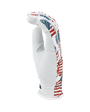 Patriotic USA Golf Glove with American flag pattern on a white background