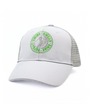 Gray cap with green logo on a white background