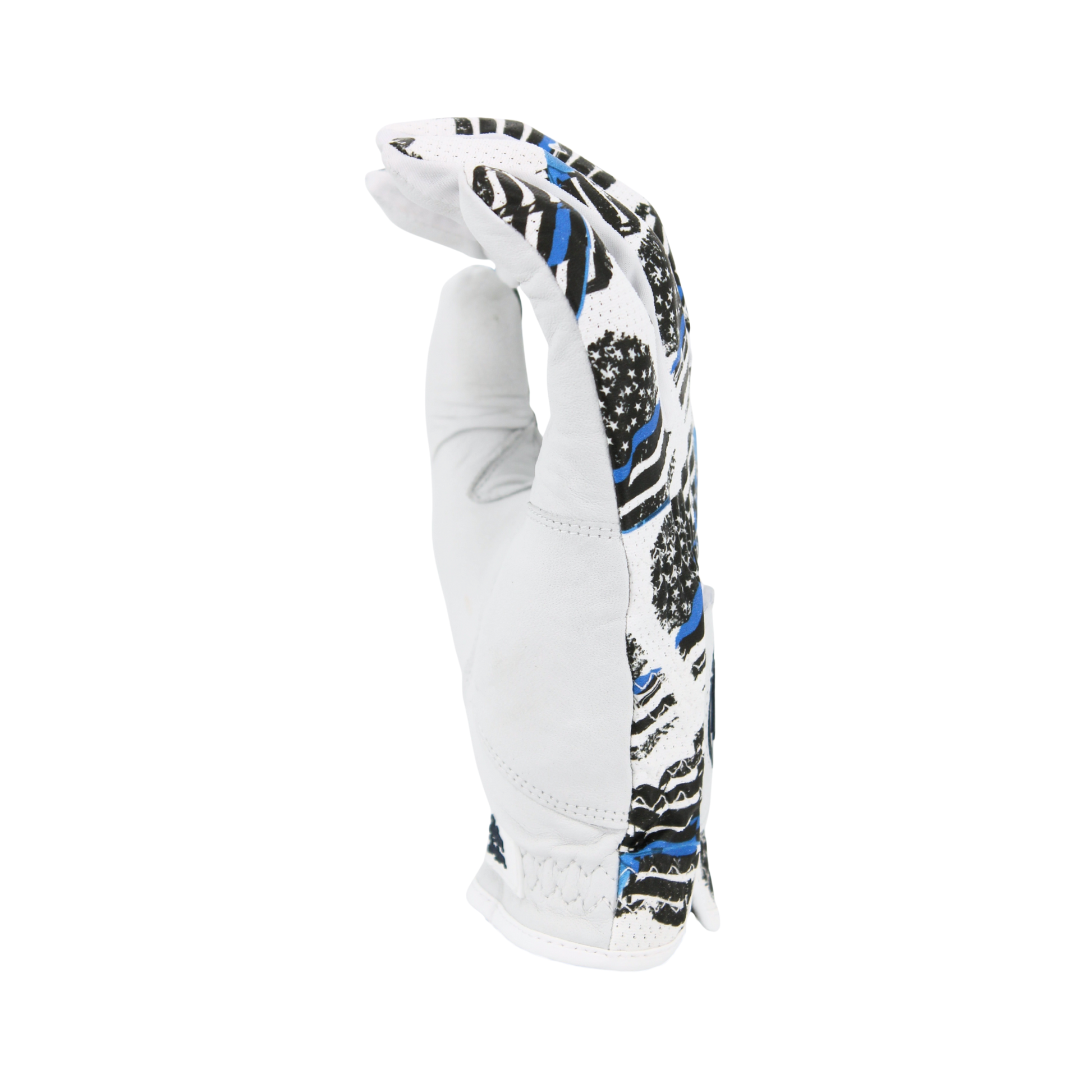 USA Blue Line Glove form the side with black and blue pattern on a white background