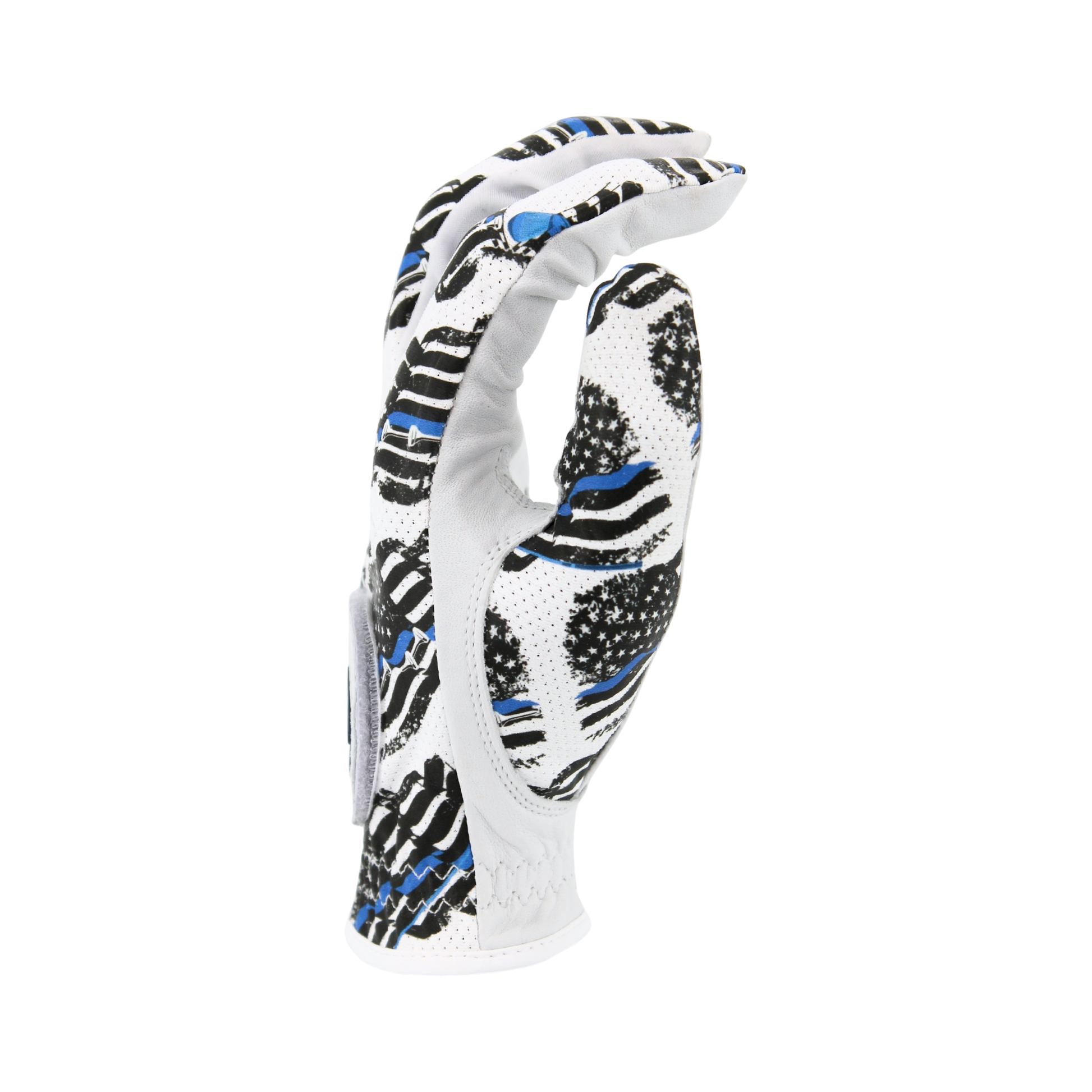 USA Blue Line Glove with black and blue pattern on a white background